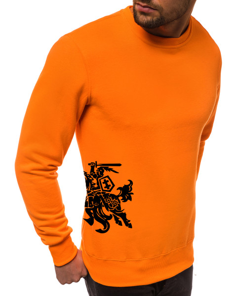 Vyriškas džemperis - oranžinis su herbu ant šono Vytis