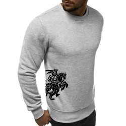 Vyriškas džemperis - pilkas su herbu ant šono Vytis