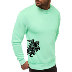 Vyriškas džemperis - mėtinis su herbu ant šono Vytis