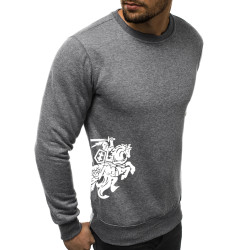 Vyriškas džemperis - tamsiai pilkas su herbu ant šono Vytis