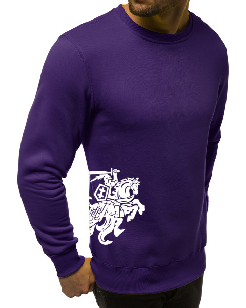 Vyriškas džemperis - violetinis su herbu ant šono Vytis