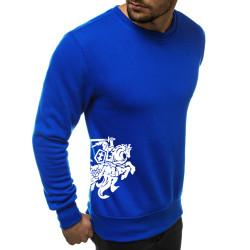 Vyriškas džemperis - mėlynas su herbu ant šono Vytis