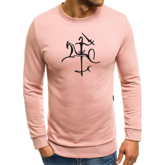 Mens light pink jumper with Vytis style 2001-10