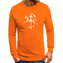 Vyriškas oranžinis džemperis su Vytis stilistika