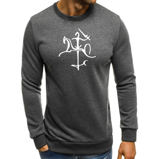 Mens gray jumper with Vytis style 2001-10 - Mens Sweaters| Sweaters online Mens gray jumper with Vytis style 2001-10