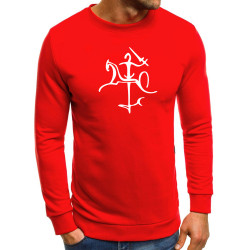 Vyriškas raudonas džemperis su Vytis stilistikas