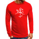 Vyriškas raudonas džemperis su Vytis stilistikas
