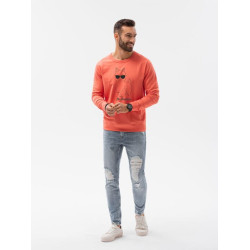 Koralinės spalvos džemperis No ProbLlama