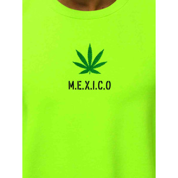 Мужской стильный свитшот неоново-зеленого цвета Mexico
