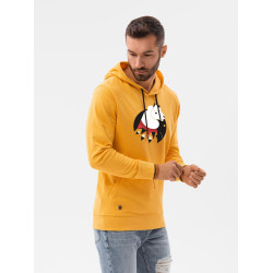 Dzeltens vīriešu džemperis ar kapuci Lama
