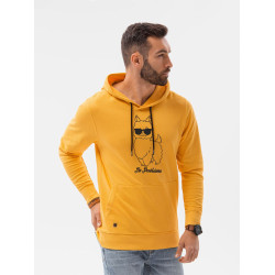 Dzeltens vīriešu džemperis ar kapuci No ProbLlama
