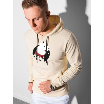 Yellow colored sweatshirt with a hood Lama