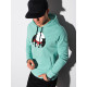 Mint colored jumper with a hood Lama B1154 - Mens Sweaters| Sweaters online Mint colored jumper with a hood Lama B1154 Premium