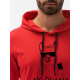 Red color jumper with a hood No drama Llama B1154 - Men's Sweaters| Sweaters online Red color jumper with a hood No drama Llama B1154 Premium