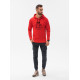 Red color jumper with a hood No drama Llama B1154 - Men's Sweaters| Sweaters online Red color jumper with a hood No drama Llama B1154 Premium