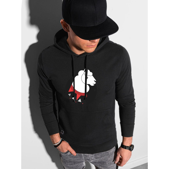 Black hooded sweatshirt Lama B1154 - Mens Sweaters| Sweaters online Black hooded sweatshirt Lama B1154 Premium