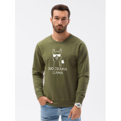 Chaki spalvos džemperis No drama Llama
