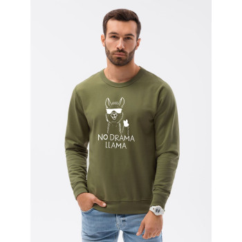 Khaki sweatshirt No drama Llama