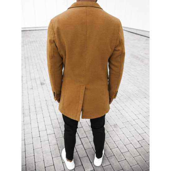 Elegantiškas rudas vyriškas paltas Sugal JB/1047Z - Akcija Elegantiškas rudas vyriškas paltas Sugal JB/1047Z