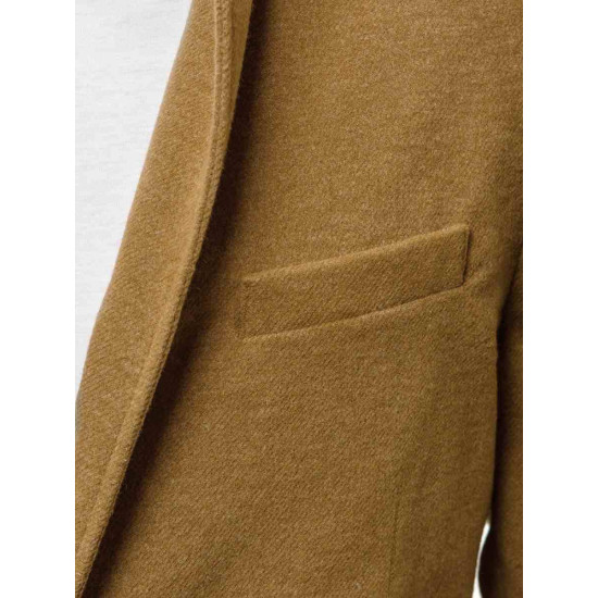 Elegantiškas rudas vyriškas paltas Sugal JB/1047Z - Akcija Elegantiškas rudas vyriškas paltas Sugal JB/1047Z