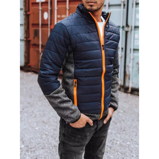 Mens dark blue jacket with orange details Karen TX3783 - Mens Jackets and Coats Mens dark blue jacket with orange details Karen TX3783