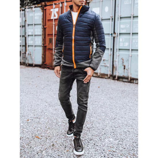 Mens dark blue jacket with orange details Karen TX3783 - Mens Jackets and Coats Mens dark blue jacket with orange details Karen TX3783