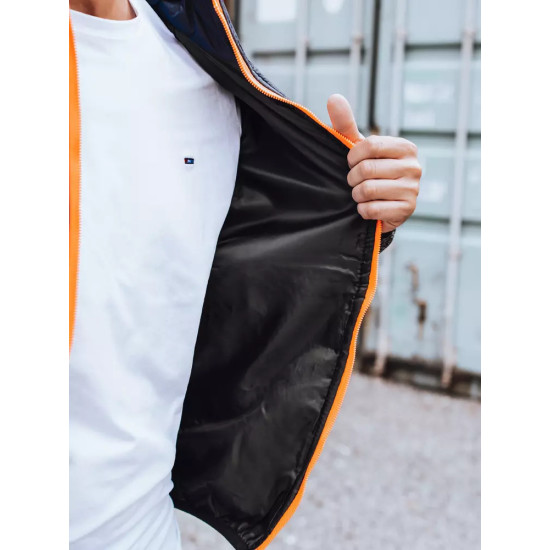 Mens dark blue jacket with orange details Karen TX3783 - Mens Jackets and Coats Mens dark blue jacket with orange details Karen TX3783