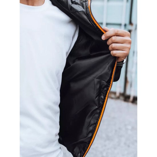 Mens black jacket with orange details Olen TX3785 - Mens Jackets and Coats Mens black jacket with orange details Olen TX3785