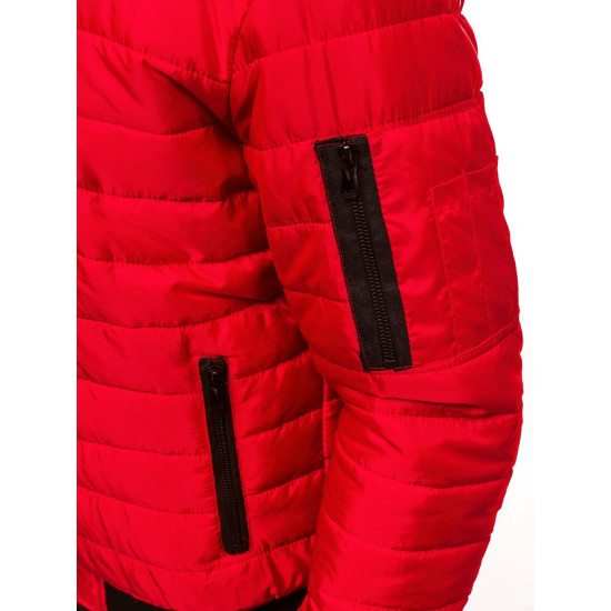 Mens quilted red jacket Minti JS/MY02Z - Mens Jackets and Coats Mens quilted red jacket Minti JS/MY02Z