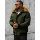 Bomber-style winter green men's jacket Lemor JS/201901 - Men's Jackets and Coats Bomber-style winter green men's jacket Lemor JS/201901