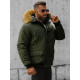 Bomber-style winter green men's jacket Lemor JS/201901 - Men's Jackets and Coats Bomber-style winter green men's jacket Lemor JS/201901