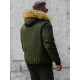 Bomber-style winter green men's jacket Lemor JS/201901 - Men's Jackets and Coats Bomber-style winter green men's jacket Lemor JS/201901