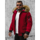 Bomber-style winter burgundy men's jacket Lemor JS/201901 - Men's Jackets and Coats Bomber-style winter burgundy men's jacket Lemor JS/201901