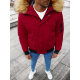 Bomber-style winter burgundy men's jacket Lemor JS/201901 - Men's Jackets and Coats Bomber-style winter burgundy men's jacket Lemor JS/201901