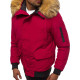 Bomber-style winter burgundy men's jacket Lemor JS/201901 - Men's Jackets and Coats Bomber-style winter burgundy men's jacket Lemor JS/201901