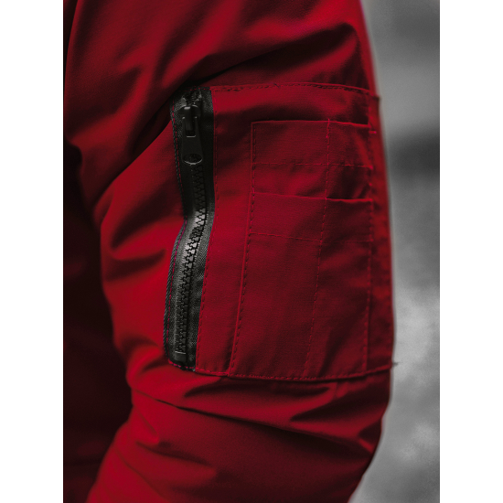 Bomber-style winter burgundy men's jacket Lemor JS/201901 - Men's Jackets and Coats Bomber-style winter burgundy men's jacket Lemor JS/201901