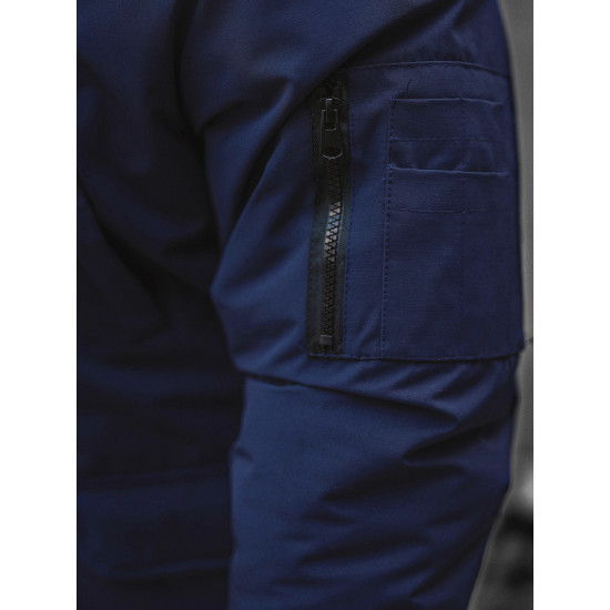 Bomber-style winter dark blue men's jacket Lemor JS/201901 - Men's Jackets and Coats Bomber-style winter dark blue men's jacket Lemor JS/201901