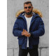 Bomber-style winter dark blue men's jacket Lemor JS/201901 - Men's Jackets and Coats Bomber-style winter dark blue men's jacket Lemor JS/201901