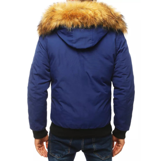 Bomber-style winter dark blue men's jacket Lemor JS/201901 - Men's Jackets and Coats Bomber-style winter dark blue men's jacket Lemor JS/201901