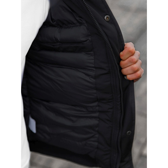 Kurtka zimowa Bomber dla mężczyzn Lemor czarny JS/201901 - Kurtki i płaszcze męskie Kurtka zimowa Bomber dla mężczyzn Lemor czarny JS/201901