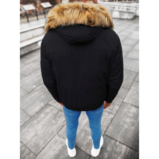 Kurtka zimowa Bomber dla mężczyzn Lemor czarny JS/201901 - Kurtki i płaszcze męskie Kurtka zimowa Bomber dla mężczyzn Lemor czarny JS/201901