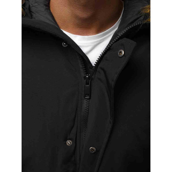 Kurtka zimowa Bomber dla mężczyzn Lemor czarny JS/201901 - Kurtki i płaszcze męskie Kurtka zimowa Bomber dla mężczyzn Lemor czarny JS/201901