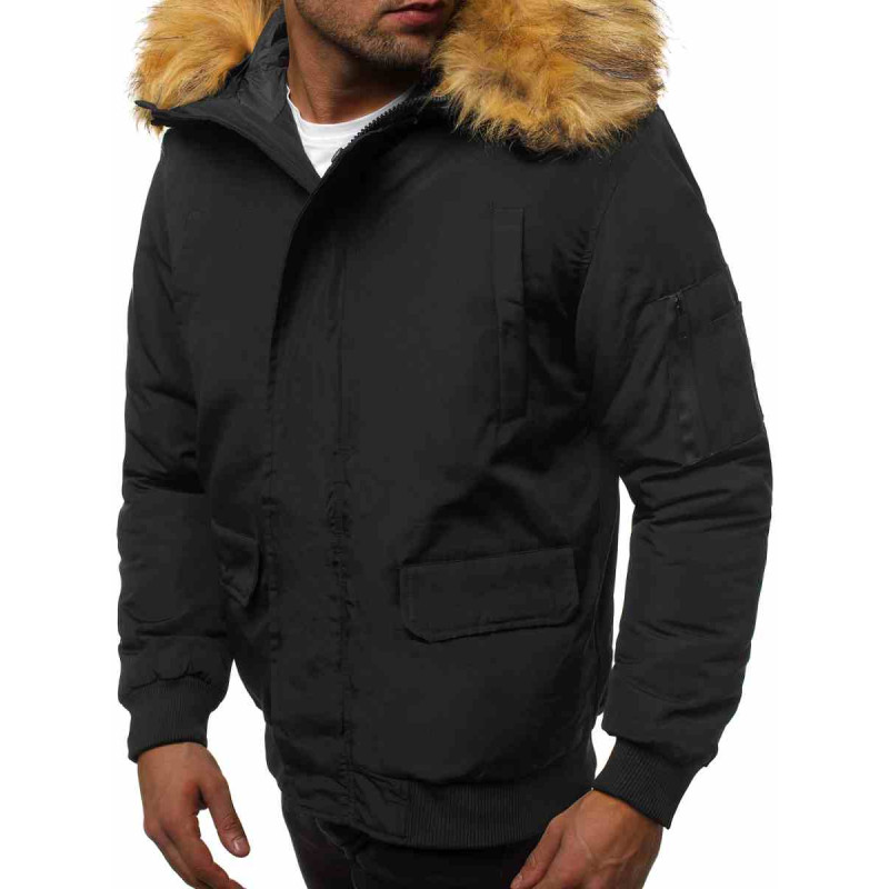 Myynti Bomber talvitakki miehille Lemor musta JS/201901
