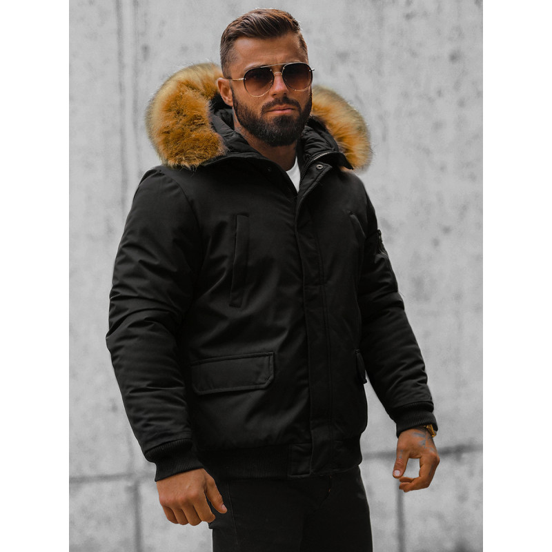 Myynti Bomber talvitakki miehille Lemor musta JS/201901