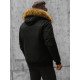 Kurtka zimowa Bomber dla mężczyzn Lemor czarny JS/201901 - Kurtki i płaszcze męskie Kurtka zimowa Bomber dla mężczyzn Lemor czarny JS/201901