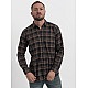 Men's dark blue-brown checked shirt Marino Shirts