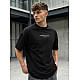 Męski czarny t-shirt oversize Fantastic Koszulka z napisami