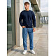Men's dark blue hooded jumper Steel Hoodless jumpers