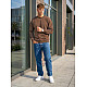 Men's dark brown hooded jumper Steel Hoodless jumpers