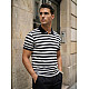 Men’s black striped polo shirt Captain POLO T-shirt